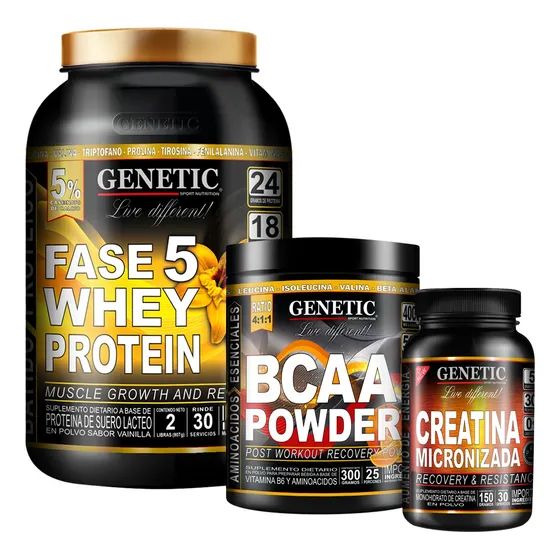 Aumento Muscular Sostenido Proteína F5 Creatina Bcaa Genetic