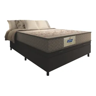 Cama Box BaĂș Casal ColchĂŁo Molas Flora Gazin Cinza/branco Cama Box BaĂș Casal ColchĂŁo Molas Flora Gazin Cinza/branco