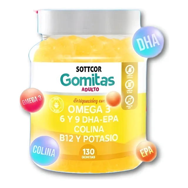 Omega 3 Para Adultos 130 Gomitas - Sottcor