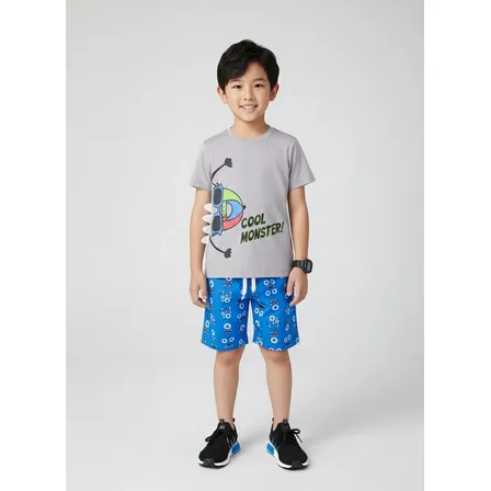 Conjunto Infantil Menino Cool Monster Cinza - Keki Boys