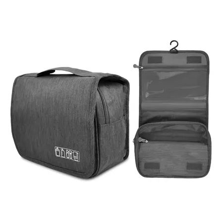 Bolsa De Viaje Cosmético Organizador De Maquillaje Impermeab Color Plateado