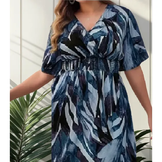 Vestido En Azul Y Blanco Talle 2xl Grande Especial