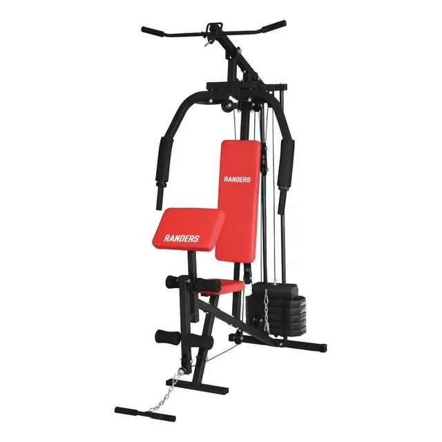 Gimnasio Multifunción Banco Pesas Con Scott Y Remo Randers Color de la estructura Negro Color del tapizado Rojo