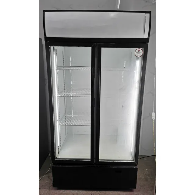 Botellero Heladera Vitrina Vertical Dos Puertas Heladerasuy Negro