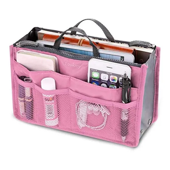 Organizador De Cartera Rosita Marca Lookmy | Organizador Para Bolsos Mochilas | Neceser Plegable De Viaje |