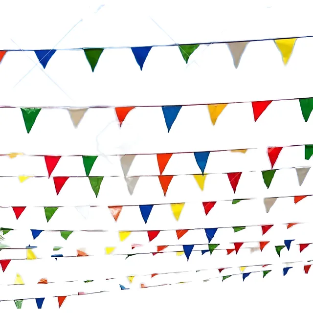 Banderines Grandes Decorativas, 28 Mts En Tela Pop