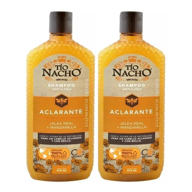Shampoo Tío Nacho Aclarante Jalea Real Y Manzanilla 2 Pzas