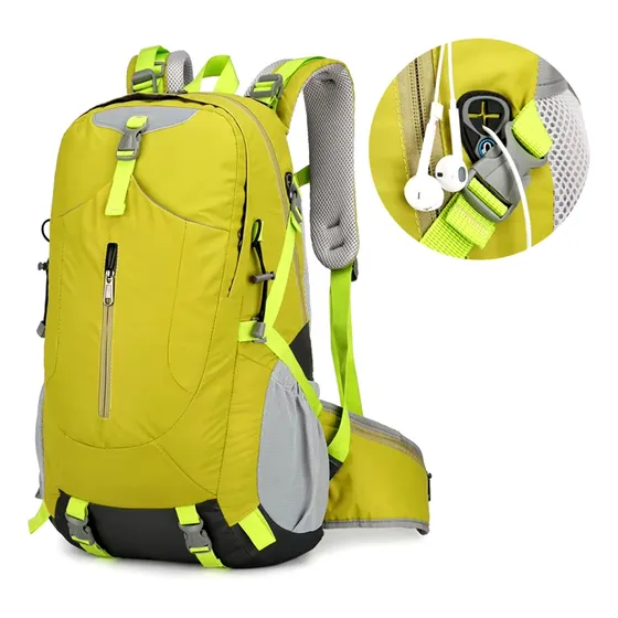 Mochila Camping Phull P-248 Trekking Outdoor 40 Litros Impermeable Costuras Reforzadas - Color: Verde Lima