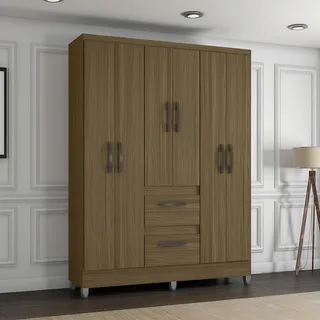 Guarda Roupa Solteiro 6 Portas 2 Gavetas Capri Poquema Cor Castanho Guarda Roupa Solteiro 6 Portas 2 Gavetas Capri Poquema Cor Castanho