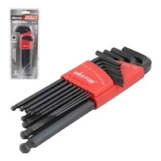 Jgo 9 Llaves Larg Punta Bola 1.5-10mm Hex C/organizador Jgo 9 Llaves Larg Punta Bola 1.5-10mm Hex C/organizador