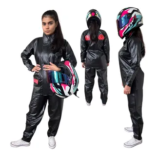 Capa Chuva Motoqueiro Moto Masculina Feminina Gola Pvc Capa Chuva Motoqueiro Moto Masculina Feminina Gola Pvc
