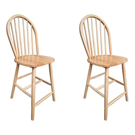 Banquetas Altas Para Desayunador Windsor Apoyapies Madera X2