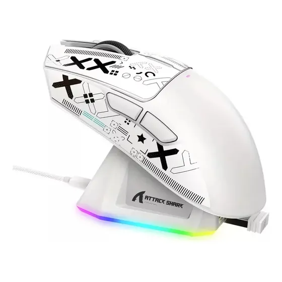 Mouse Gamer Sem Fio Attack Shark X11 C/ Dock De Carregamento
