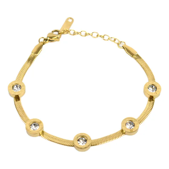 Pulsera Mujer Num. Romanos Acero Quirurgico Dorado Milokita