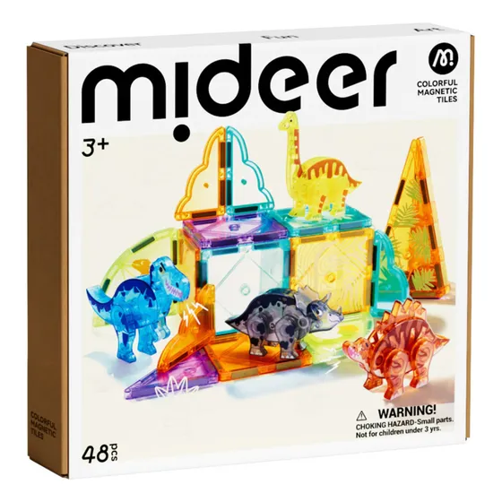 Set De Construcción Bloques Magnéticos De Dinosaurios Mideer Cantidad De Piezas 48 Versión Del Personaje Dinosaurio