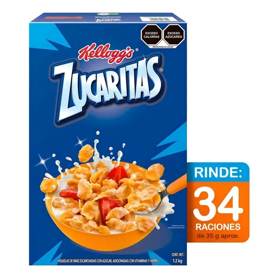 Cereal Zucaritas Kellogg's De 1.2kgs Hojuelas De Maíz Azúcar