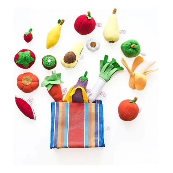 Juego Mix Frutas Y Verduras Infantil Comida Cocina Tela 