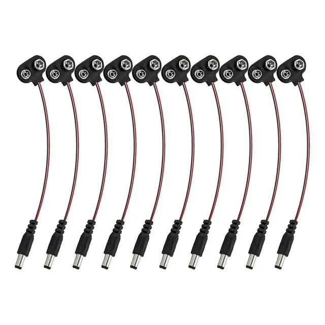 Conector Batería Dc 9v A Plug, Broche Pila Arduino 10 Piezas