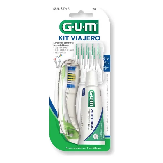 Gum Travel Kit 153 Cepillo Portable+ Cr Whitening 20g + Soft Pick - Kit Viaje