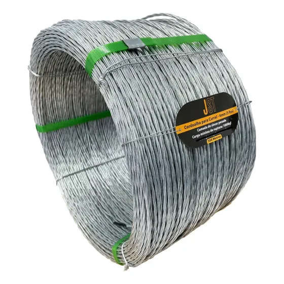 Cordoalha Para Curral - 4mm - 3 Fios - 500 Metros - Jst Cor Zincado