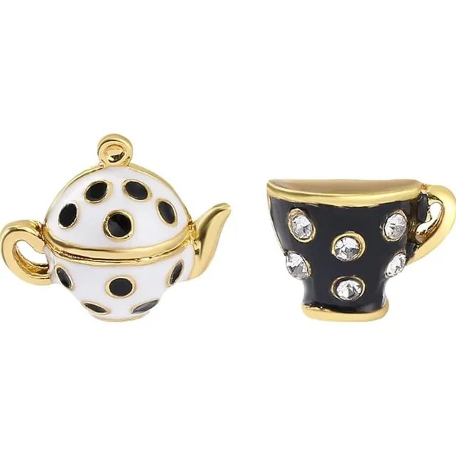 Aretes Elegantes Tetera Taza Alicia País Maravillas Mod208