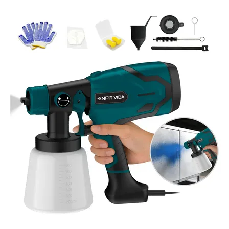 Pistola De Pintura Elétrica Pintura Hvlp 800ml Azul 550w Azul 127v