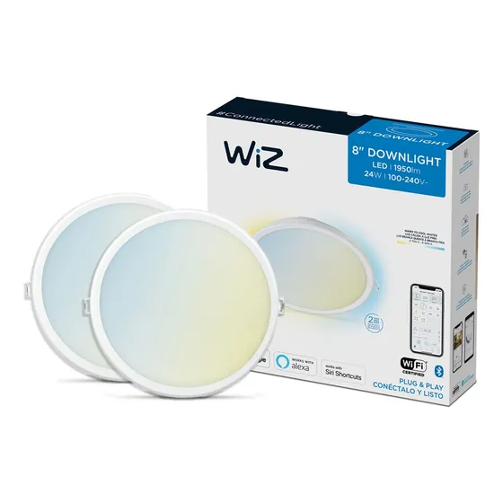 Spot De Embutir Led Wiz 24w Luz Calida Y Fria Wi-fi X2 Un 