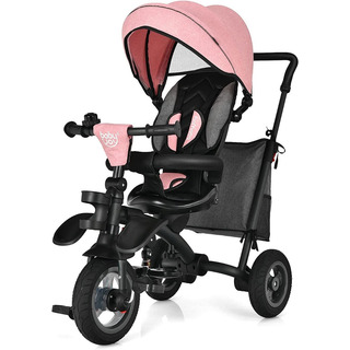 Triciclo Para Ninños 7 En 1 Toldo Color Rosa Marca Baby Joy Triciclo Para Ninños 7 En 1 Toldo Color Rosa Marca Baby Joy