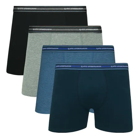 Kit 4 Cuecas Lupo Boxer Algodão Box Confortável Original