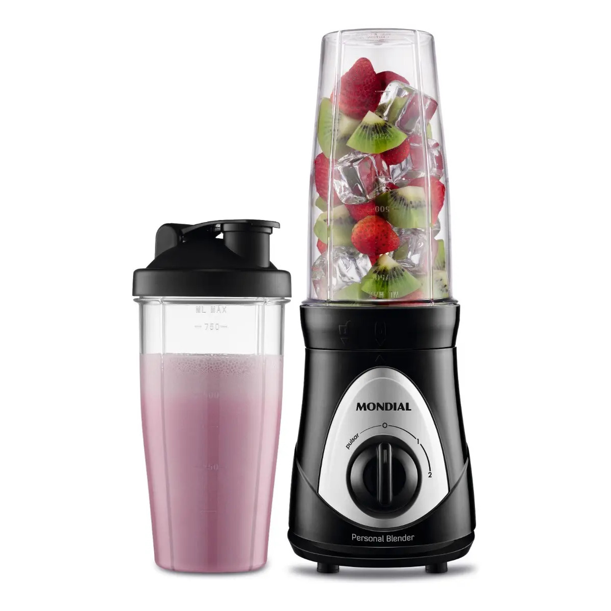 Personal Blender, Mondial, Preto/prata, 500W DG-01
