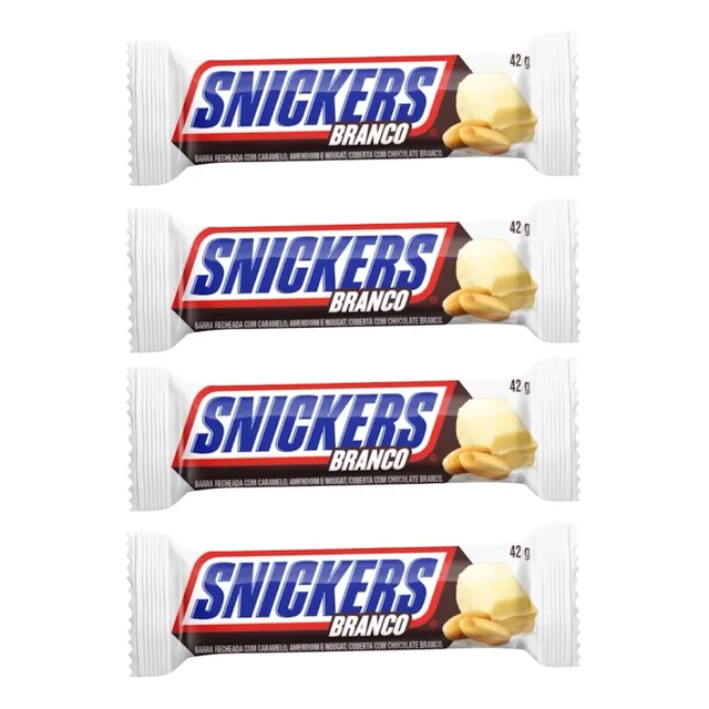 Chocolate Snickers Blanco Pack 4 Barras De 40g