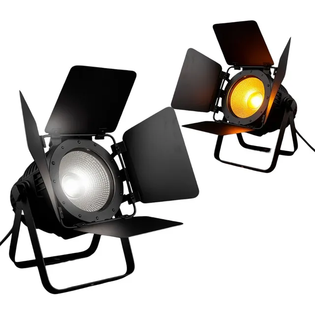 Par Led 200 Cob Branco Quente/frio Dmx Com Bandoor  Bivolt