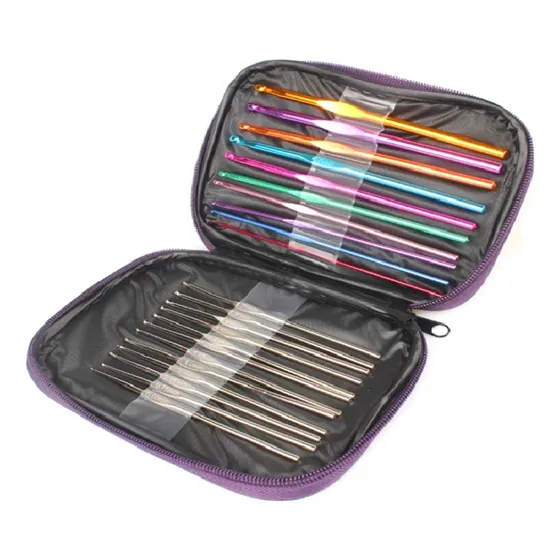 Kit De 22 Agujas Crochet Multicolor  Acero Inoxid + Obsequio