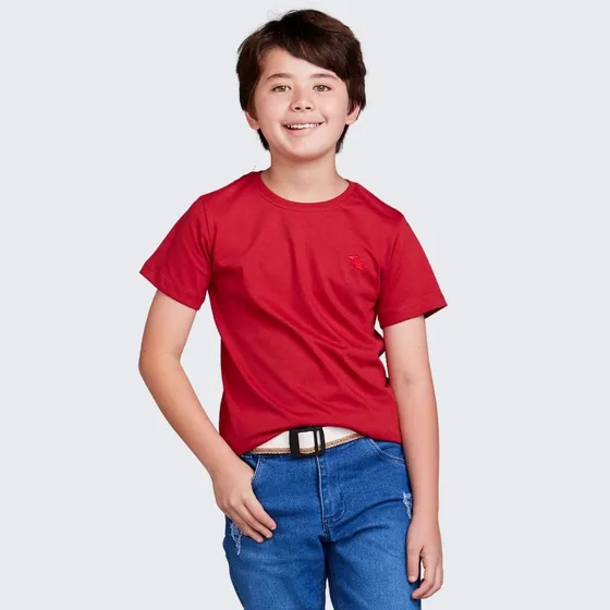 Camisa Infantil Lisa Menino Algodão Confortável