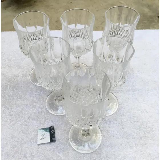 Copas Modelo Longchamp De Cristal D`arques Paris 6 Unidades 