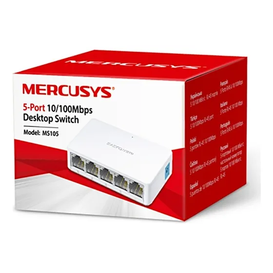 Switch Desktop 5 Puertos 10/100 Mbps Rj-45 Ms105 Mercusys 