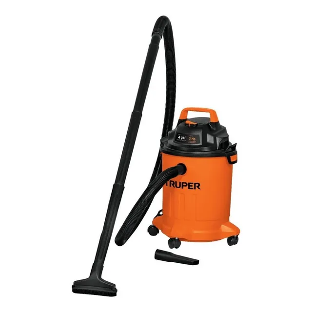 Aspiradora Truper Asp-04 15l Sólidos Y Líquidos 3hp 110v Color Naranja
