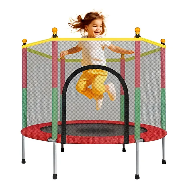 Trampolín Brincolin Infantil Red De Seguridad Tumbling Niños Lona De Salto Negro Cobertor De Resortes Rojo