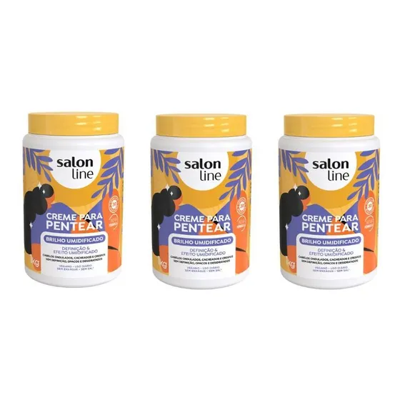 Creme Para Pentear Salon Line 1kg Umidificador - 3un