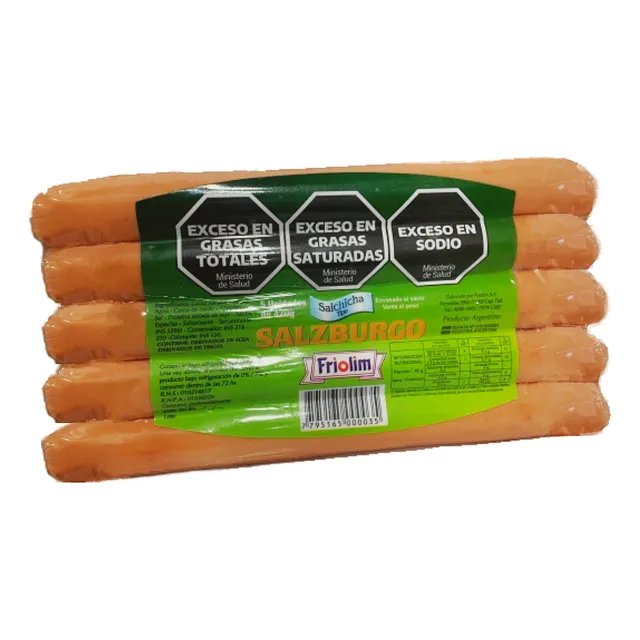 Salchichas Tipo Salzburgo Caja X 10u. 4.20 Kg.  Con Piel