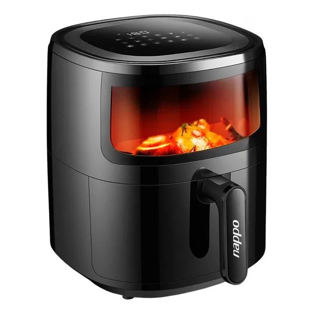 Freidora Sin Aceite Nappo Digital Táctil 5 Litros Visor Color Negro