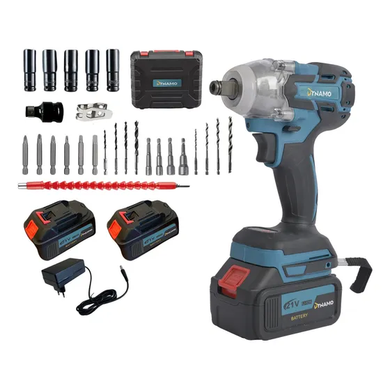 Llave De Impacto Inalámbrica Dynamo 21v + 2 Baterías Y Acss