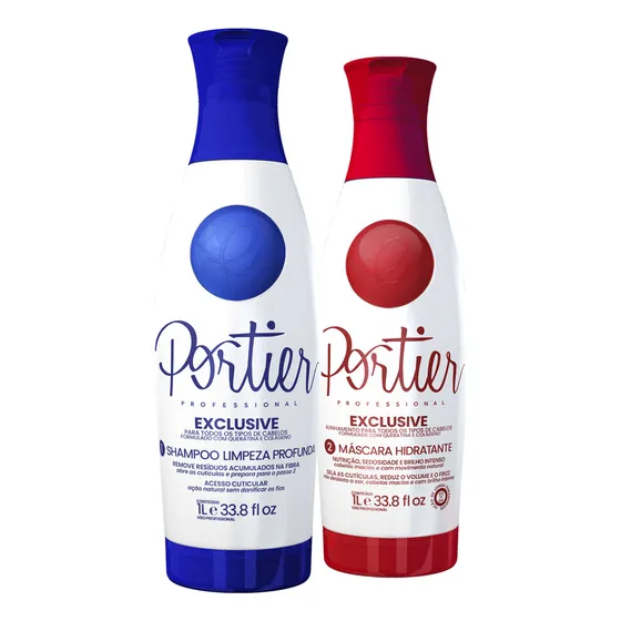 Portier Reduz Volume E Frizz Com Efeito Douradouro 2x1l