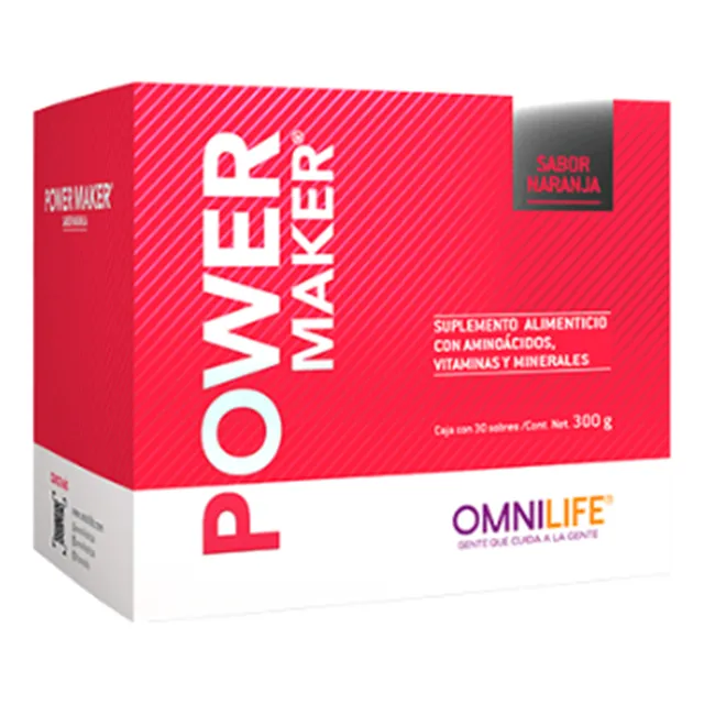 Power Maker de Omnilife Potencial Físico y Recuperación Muscular Sabor Naranja