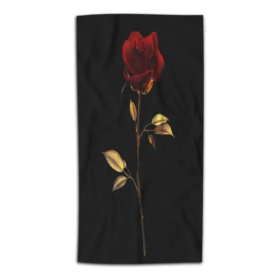 Toalla Mano Rosa Roja 3d Dorada Para Baño Cara 15