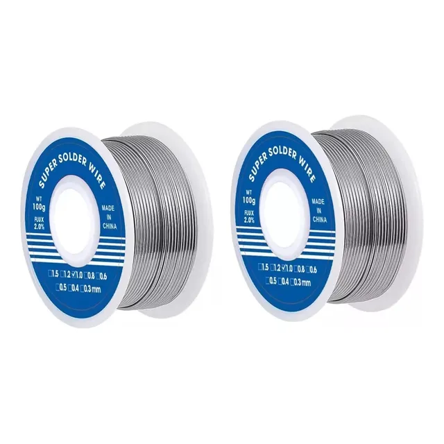 2pcs Soldadura 100 Grs Aleación 40/60 Estano/plomo 1 Mm