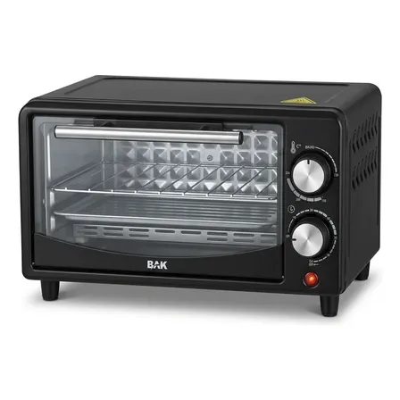 Forno Elétrico Pequeno 9l Porta De Vidro Timer Preto Bancada 220v Preto