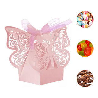 A 50pcs Mariposa Cajita De Cartón Dulceros Para Boda A 50pcs Mariposa Cajita De Cartón Dulceros Para Boda