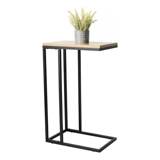 Mesa De Arrime Jazak Mod 3066BT Auxiliar Tipo Industrial Color Madera/Negro