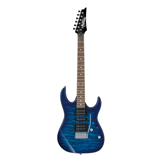 Guitarra eléctrica Ibanez RG GIO GRX70QA gio de álamo transparent blue burst transparente con diapasón de amaranto